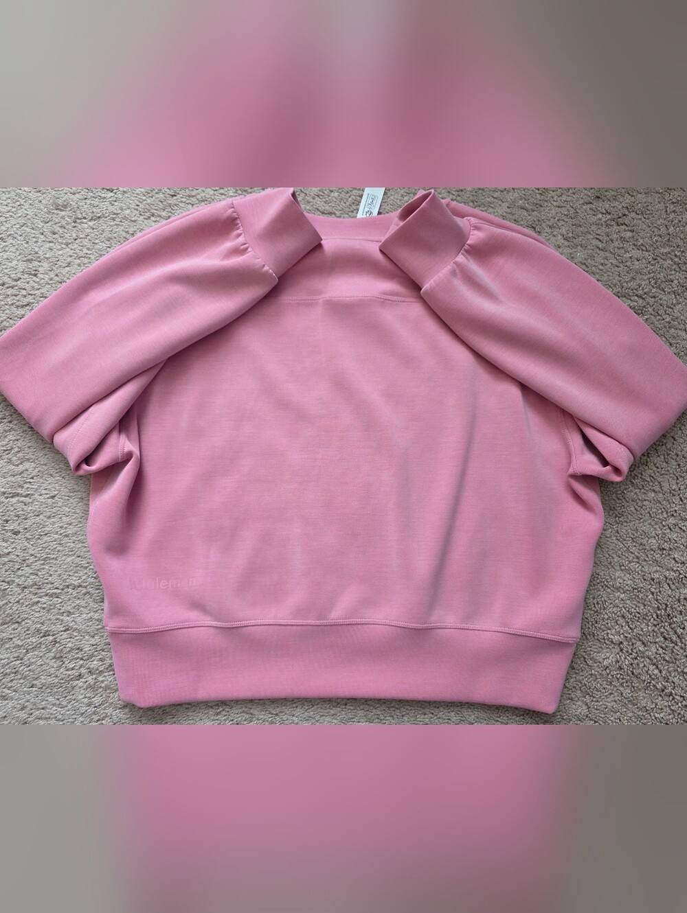 NEW Lululemon Softstreme Perfectly Oversized Cropped Crew Sweatshirt Pink Tide 0